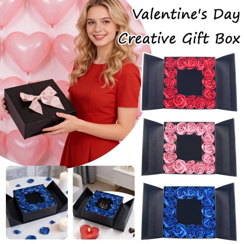 Rose Ring Necklaces Bracelets Box Jewelry Gifts Box,Eternal Roses Gift Boxes,Valentine's Day Christmas Thanksgiving Birthday Romantic for Her Women Wife Mom Girlfriend - Image 5